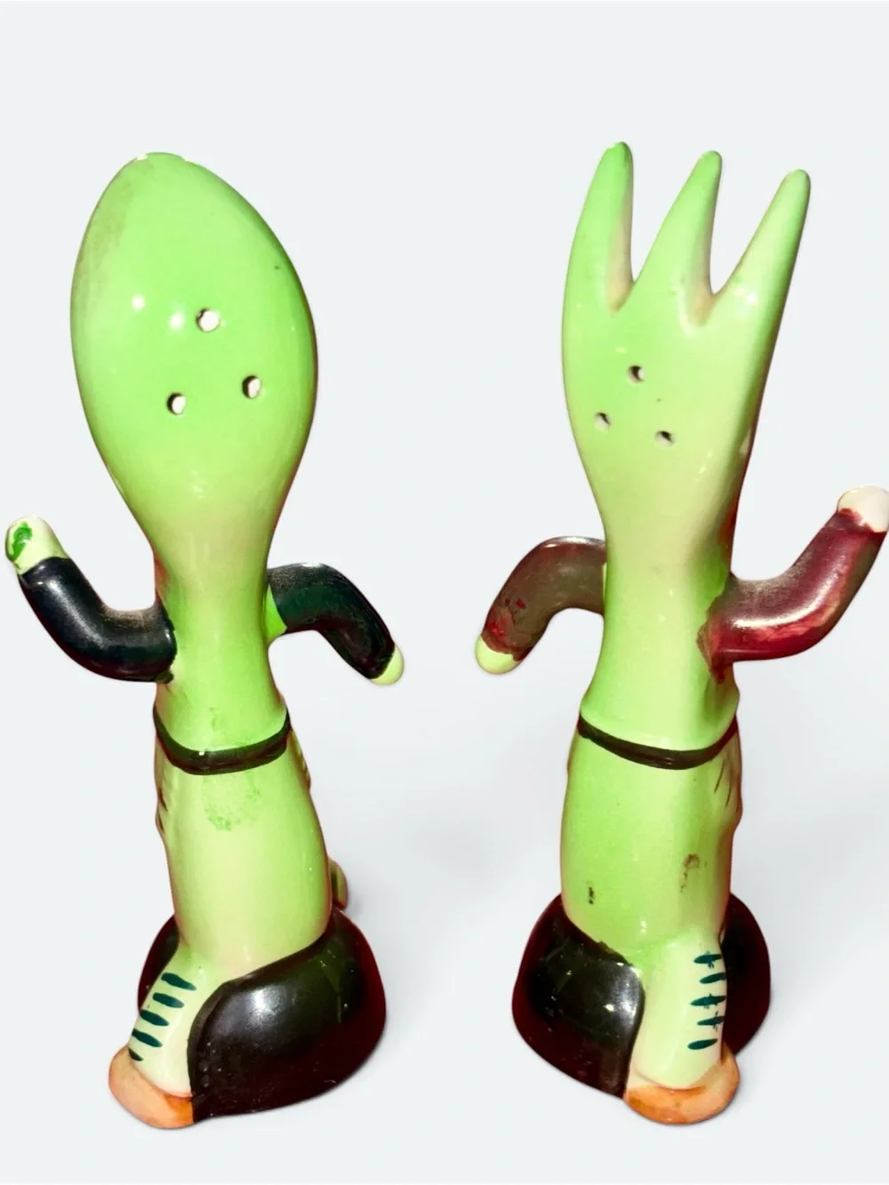 Vintage MCM Anthropomorphic Spoon & Fork S&P Shaker